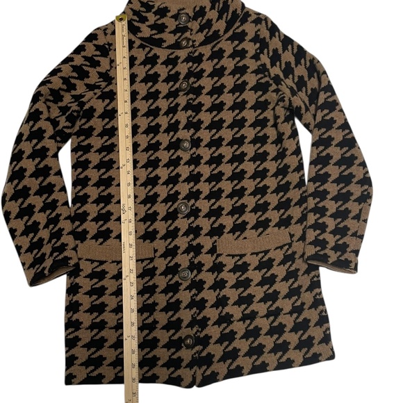 Madewell Wallace Black and Tan Wool Houndstooth Cardigan Size Medium - Picture 6 of 11